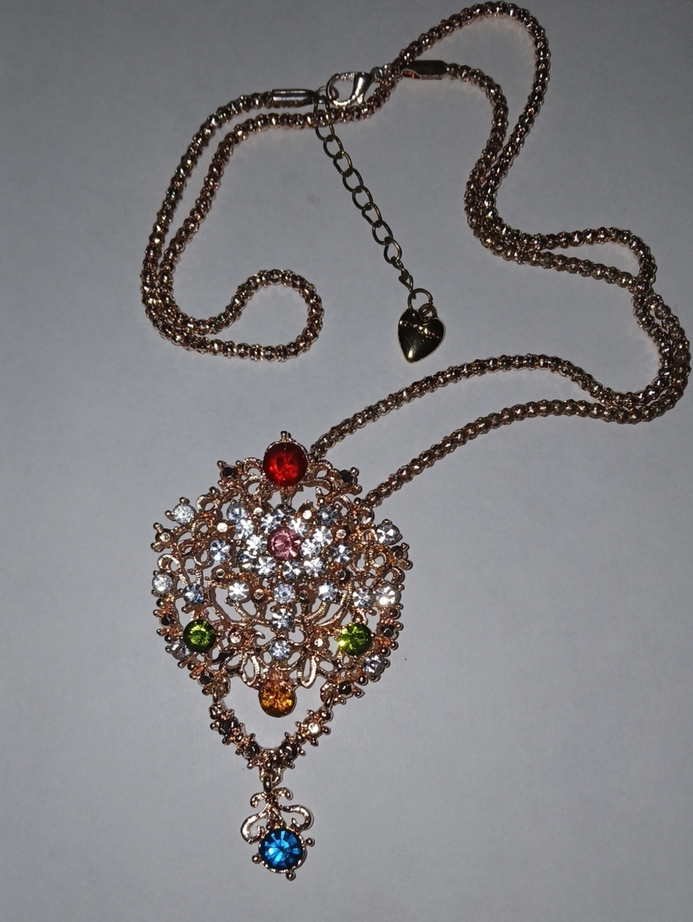 Betsey Johnson Large Skull Crystal Filigree Pendant Necklace - Women Jewelry